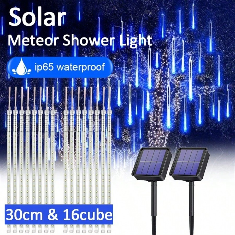 Blue Solar Meteor Rain Lights