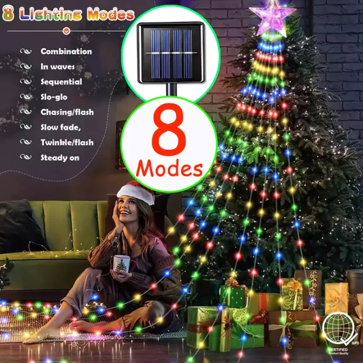 Outdoor solar star fairy lights