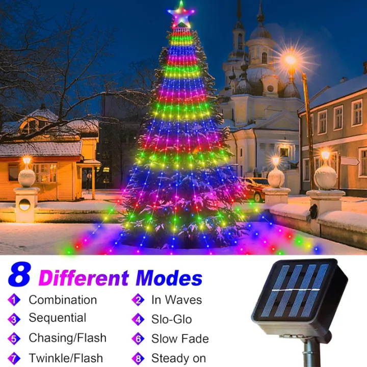Solar curtain fairy lights